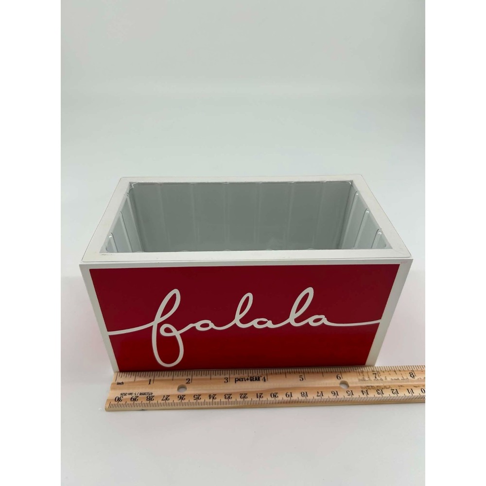 FTD Wooden Planter Flower Vase Red White Falala Water Resistant Holiday Decor